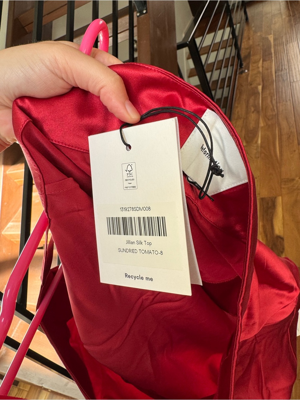 NWT Reformation Jillian silk top - Picture 4 of 4